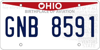 OH license plate GNB8591