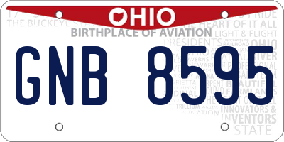 OH license plate GNB8595