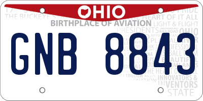 OH license plate GNB8843