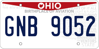 OH license plate GNB9052