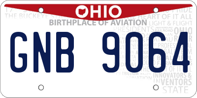 OH license plate GNB9064