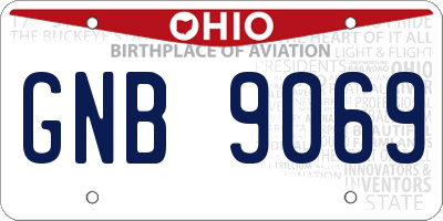 OH license plate GNB9069