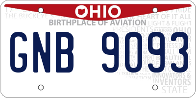 OH license plate GNB9093