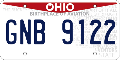 OH license plate GNB9122