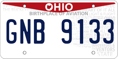 OH license plate GNB9133
