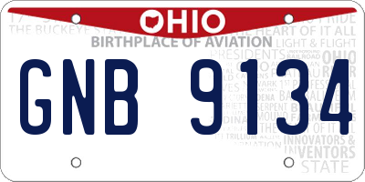 OH license plate GNB9134