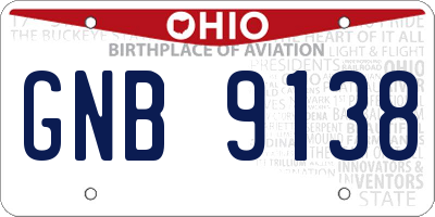 OH license plate GNB9138
