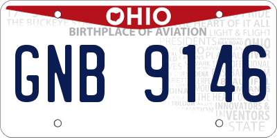 OH license plate GNB9146
