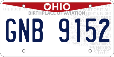 OH license plate GNB9152
