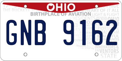 OH license plate GNB9162