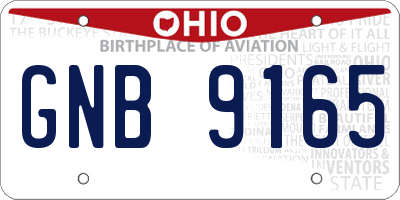 OH license plate GNB9165