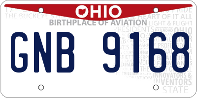 OH license plate GNB9168