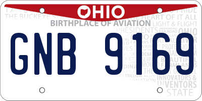 OH license plate GNB9169