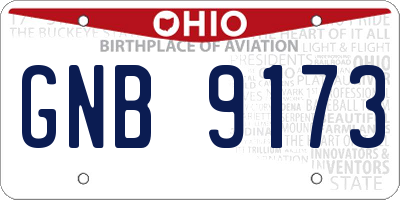 OH license plate GNB9173
