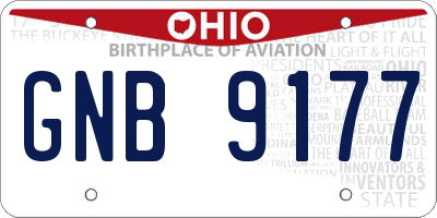 OH license plate GNB9177