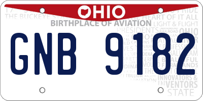 OH license plate GNB9182