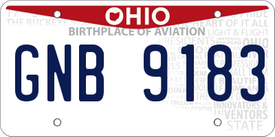 OH license plate GNB9183