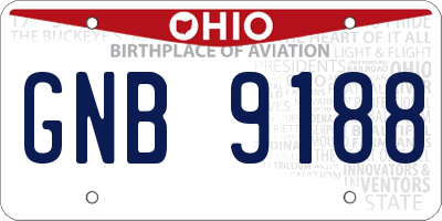 OH license plate GNB9188