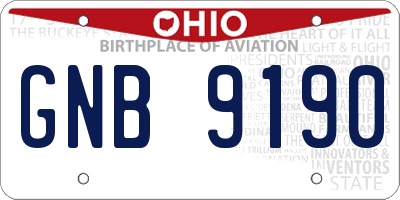 OH license plate GNB9190
