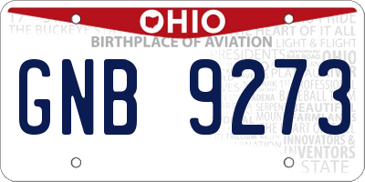 OH license plate GNB9273
