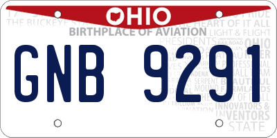 OH license plate GNB9291