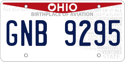 OH license plate GNB9295