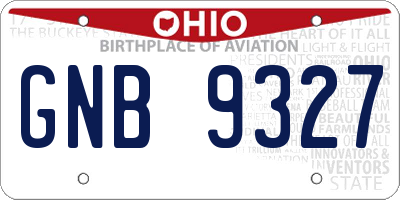 OH license plate GNB9327