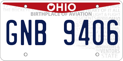 OH license plate GNB9406