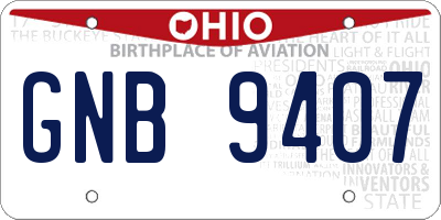 OH license plate GNB9407