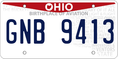 OH license plate GNB9413