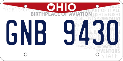 OH license plate GNB9430