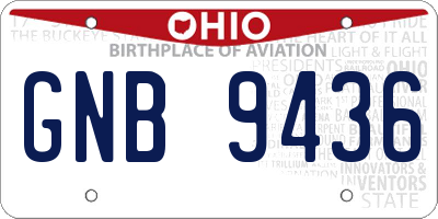 OH license plate GNB9436