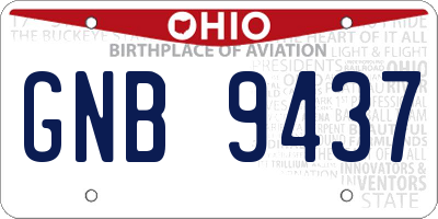 OH license plate GNB9437