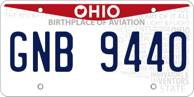 OH license plate GNB9440