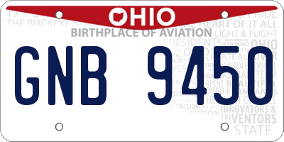 OH license plate GNB9450