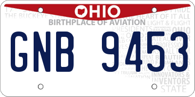 OH license plate GNB9453