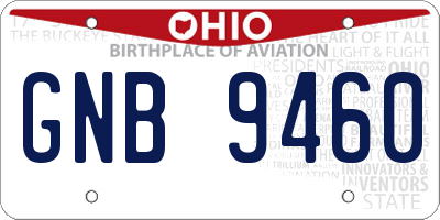 OH license plate GNB9460