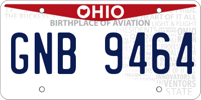 OH license plate GNB9464