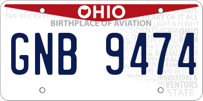 OH license plate GNB9474