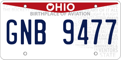 OH license plate GNB9477