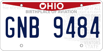 OH license plate GNB9484