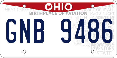 OH license plate GNB9486