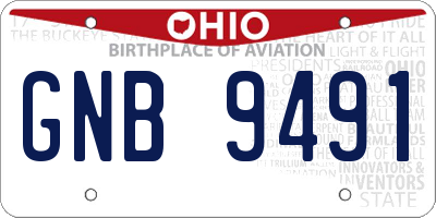 OH license plate GNB9491