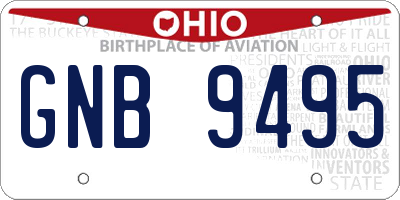 OH license plate GNB9495