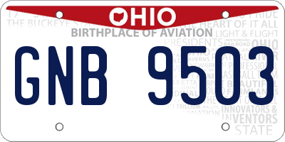 OH license plate GNB9503