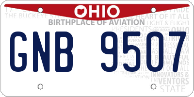 OH license plate GNB9507