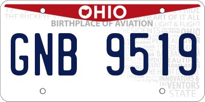 OH license plate GNB9519