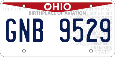 OH license plate GNB9529