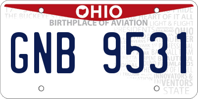 OH license plate GNB9531