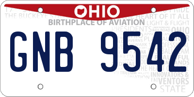 OH license plate GNB9542